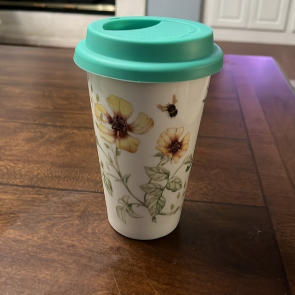 Lenox butterfly meadow traveler coffee or tea mug to go tumbler with lid J. - Picture 3 of 6